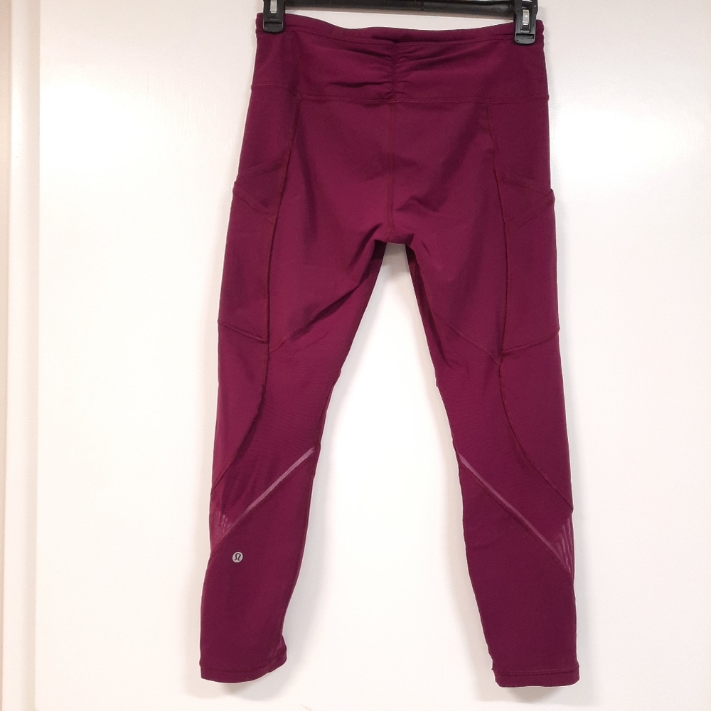 Lululemon Women's Size 10 Leggings Tights Cranberry Red Pockets